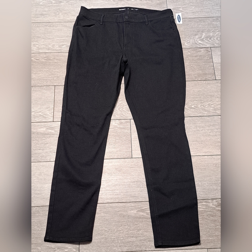 Brand New Old Navy Women's Black Mid-rise Straight Tall Inseam Jeans